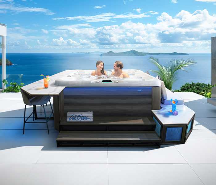 Calspas hot tub being used in a family setting - Akron